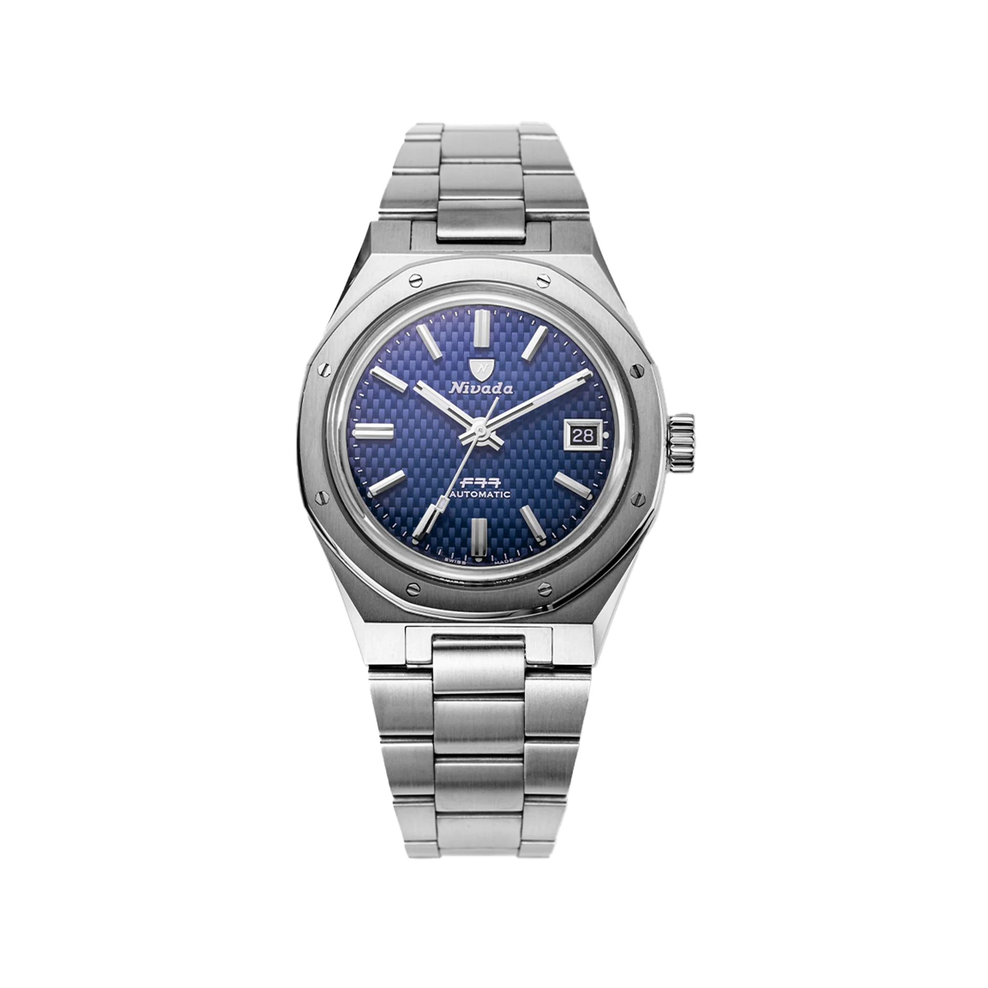 Nivada Grenchen F77 Blue With Date